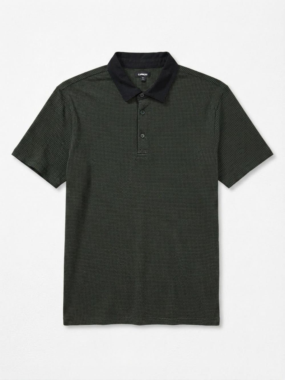 Express Men's Olive Green Polo with Black Collar